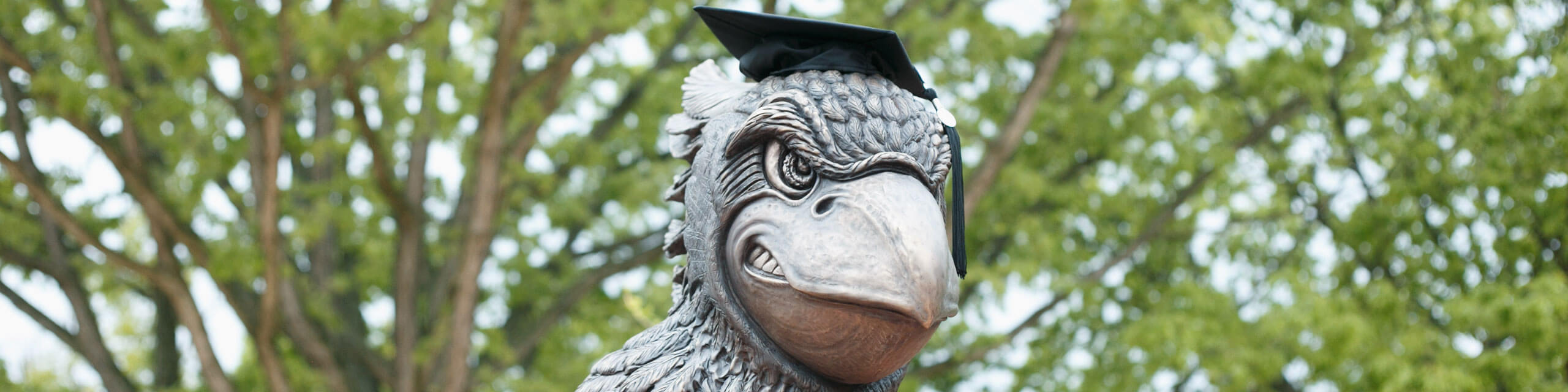 Reggie bust with a grad hat.